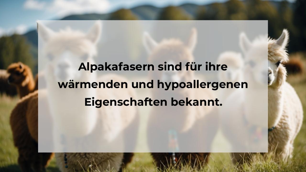 Alpakafasern sind für ihre wärmenden und hypoallergenen Eigenschaften bekannt.