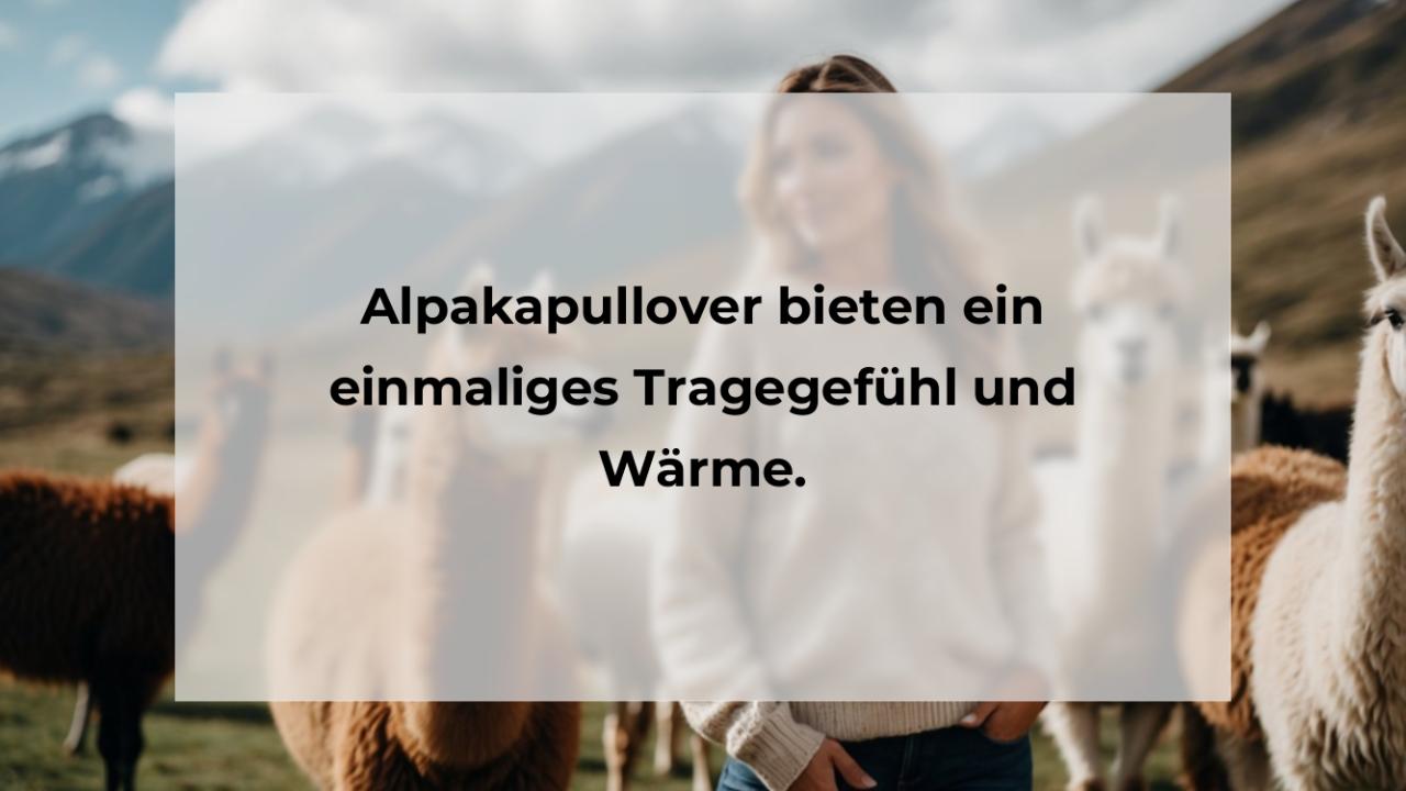 Alpakapullover bieten ein einmaliges Tragegefühl und Wärme.