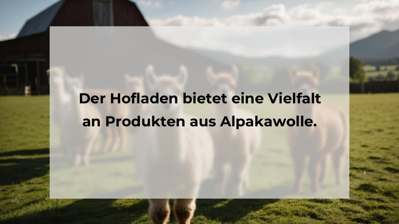 Der Hofladen bietet eine Vielfalt an Produkten aus Alpakawolle.