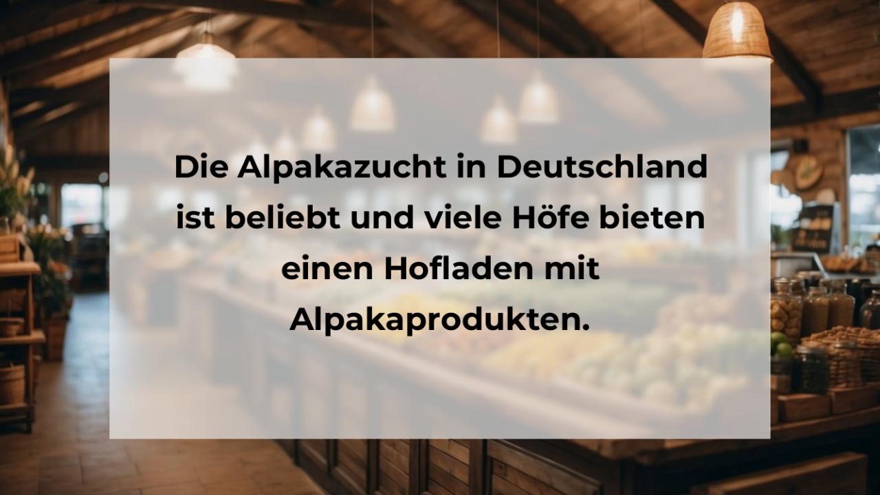 Die Alpakazucht in Deutschland ist beliebt und viele Höfe bieten einen Hofladen mit Alpakaprodukten.