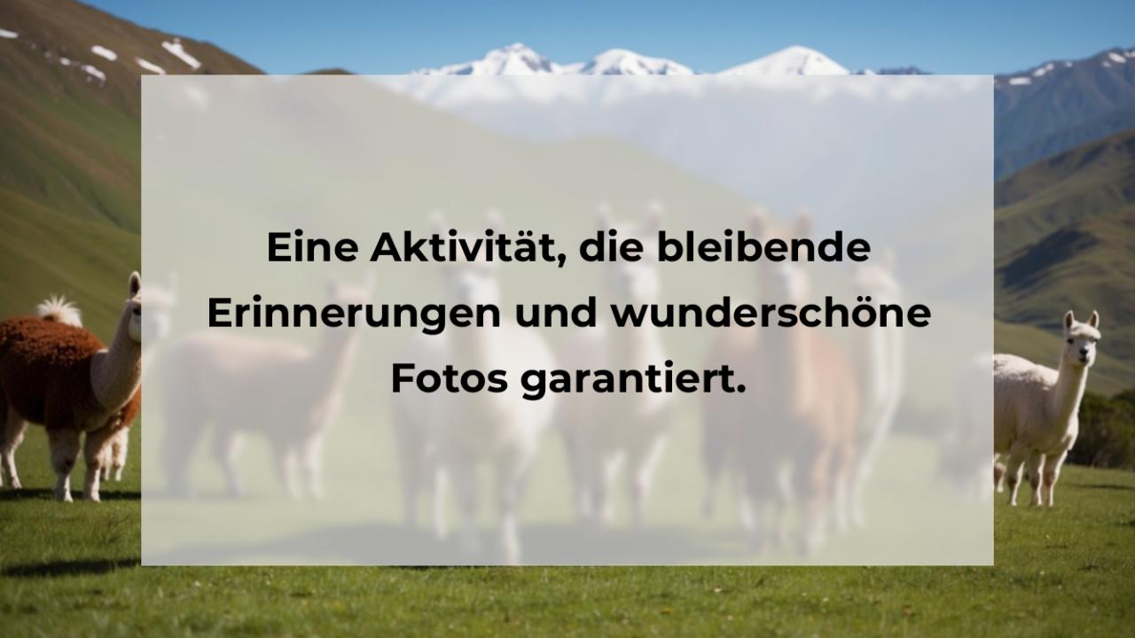 Eine Aktivität, die bleibende Erinnerungen und wunderschöne Fotos garantiert.